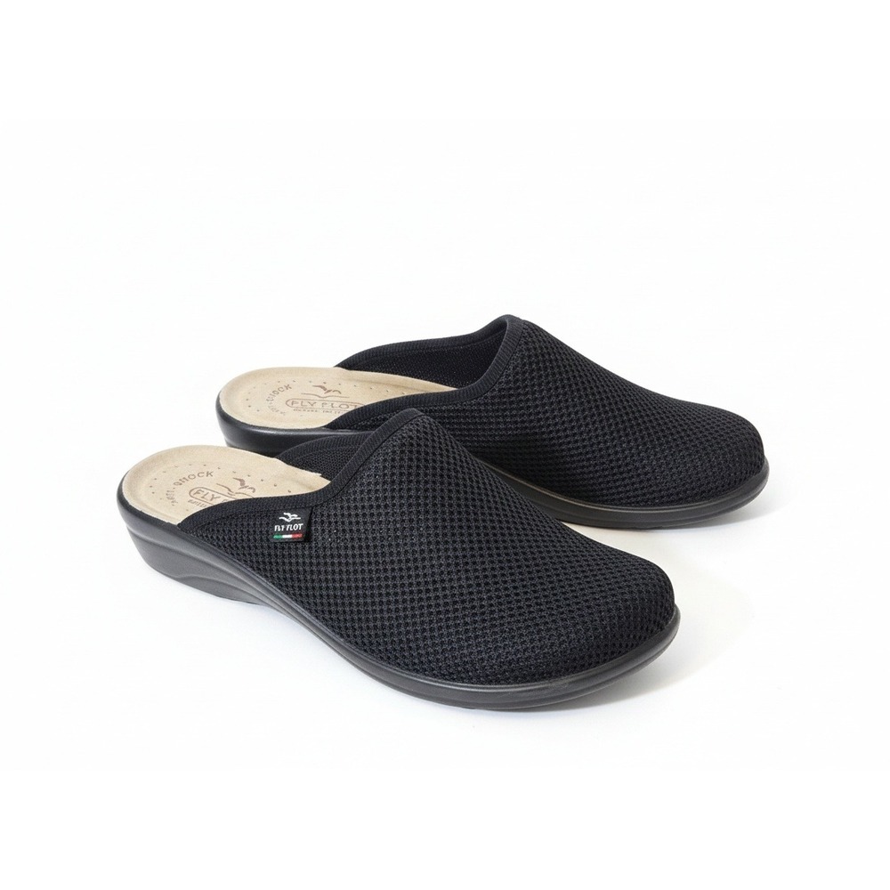 Fly Flot Mesh Clogs Womens 40 Black Excellent Anatomic Anti-Shock Made in Italy - Picture 3 of 6